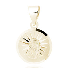 Medalik pozłacany klasyczny okrągły Matka Boska Częstochowska