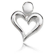 Zawieszka srebrna artystyczne serce z pogrubionymi brzegami