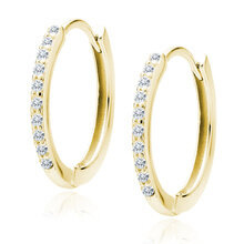 Srebrne pozłacane kolczyki pr.925 kółka z białymi cyrkoniami