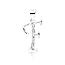 Zawieszka srebrna ozdobna literka F