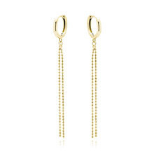 Srebrne pr. 925 pozłacane kolczyki z łańcuszkami