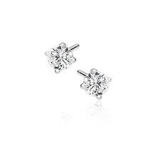 Kolczyki Charlotte srebrne z białą cyrkonią 4 mm