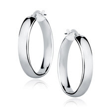 Kolczyki srebrne rodowane średnie koła 25 mm