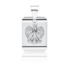 Medalik srebrny patriotyczny orzeł w koronie godło polski znak narodowy