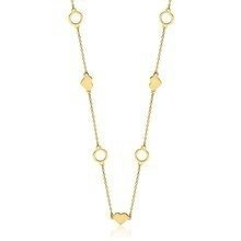 Srebrny naszyjnik pr.925 serce i kółko- pozłacany