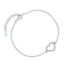 Srebrna bransoletka pr.925 serce z cyrkoniami