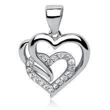 Zawieszka srebrna pr.925 potrójne serce z cyrkoniami