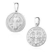 Srebrny medalik Święty Benedykt