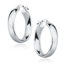 Kolczyki srebrne rodowane średnie koła 20 mm