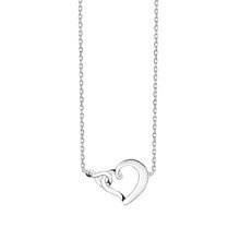 Srebrny naszyjnik pr.925 serce i znak nieskończoności
