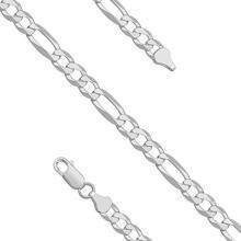 Bransoletka figaro rodowana diamentowana płaska 6,8 mm