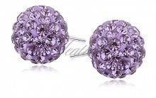 Kolczyki kulki 10mm fioletowe