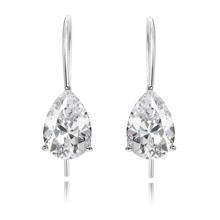 Srebrne kolczyki pr.925 Cyrkonia łezka 6 x 8mm