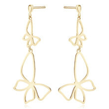 Kolczyki pozłacane wiszące motyle