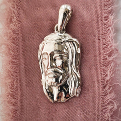 Medalik srebrny wizerunek twarz Jezusa