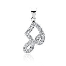 Srebrna zawieszka pr.925 nuta z cyrkoniami