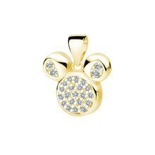 Zawieszka pozłacana myszka z białymi cyrkoniami