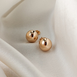 Kolczyki pozłacane kulki wkrętki 10 mm