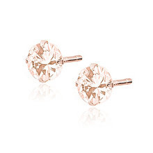 Kolczyki Diana pozłacane różowym złotem z morganitową cyrkonią 5 mm