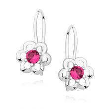 Srebrne kolczyki pr 925 Cyrkonia rubinowa